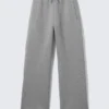 Pantalones de chándal holgados de tejido scuba – Gris jaspeado Pantalones de chándal holgados de tejido scuba – Gris jaspeado