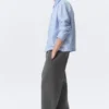 Pantalones de chándal holgados de tejido scuba – Gris oscuro jaspeado Pantalones de chándal holgados de tejido scuba – Gris oscuro jaspeado