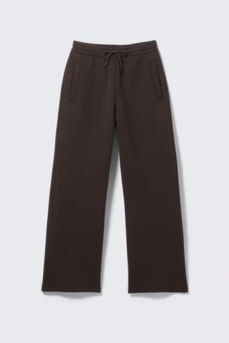 Pantalones de chándal holgados de tejido scuba – Marrón oscuro