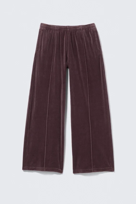 Pantalones de chándal holgados de terciopelo lavado – Morado oscuro lavado Pantalones de chándal holgados de terciopelo lavado – Morado oscuro lavado