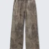 Pantalones de chándal holgados estampados – Verde caqui – Bosque texturizado Pantalones de chándal holgados estampados – Verde caqui – Bosque texturizado