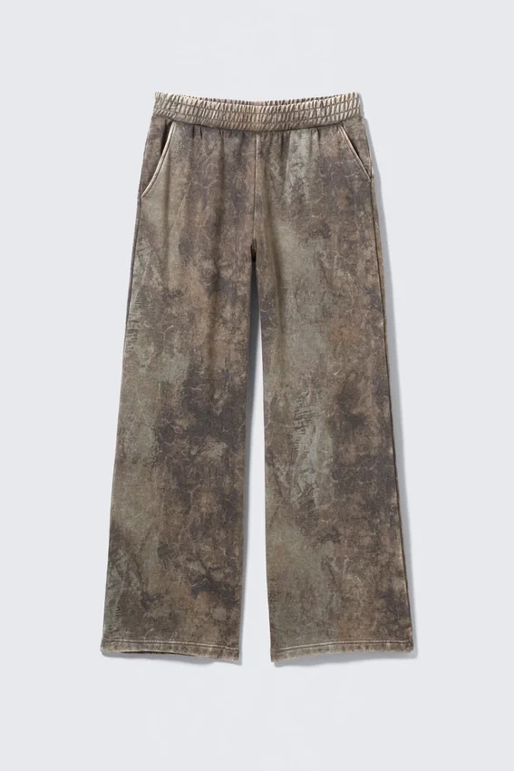 Pantalones de chándal holgados estampados – Verde caqui – Bosque texturizado Pantalones de chándal holgados estampados – Verde caqui – Bosque texturizado
