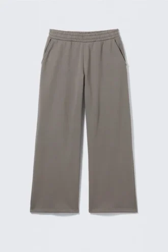 Pantalones de chándal holgados, largos y de peso grueso – Gris