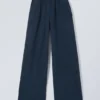 Pantalones de chándal holgados, largos y de tejido grueso – Azul marino Pantalones de chándal holgados, largos y de tejido grueso – Azul marino