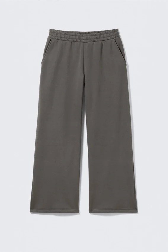 Pantalones de chándal holgados, largos y de tejido grueso – Gris oscuro lavado Pantalones de chándal holgados, largos y de tejido grueso – Gris oscuro lavado