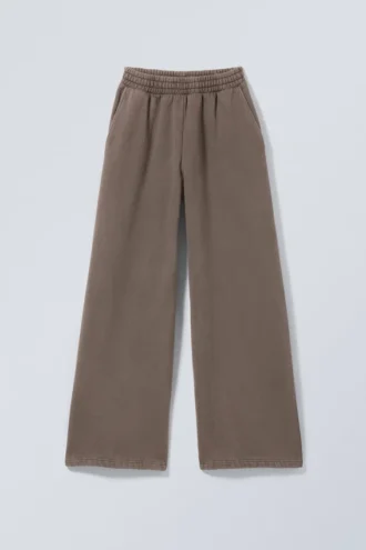 Pantalones de chándal holgados, largos y de tejido grueso – Lavado oscuro
