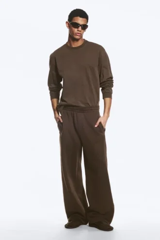 Pantalones de chándal holgados – Marrón oscuro