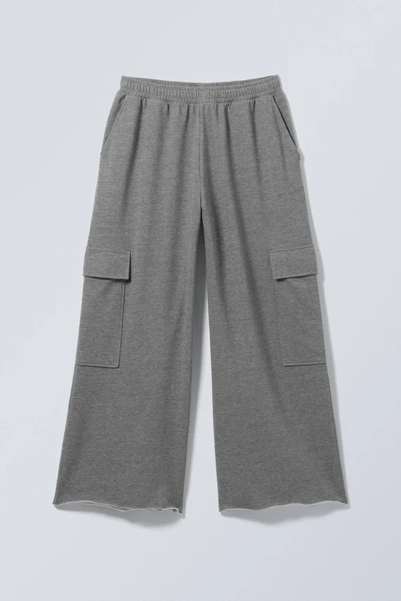 Pantalones de chándal holgados tipo cargo – Gris jaspeado Pantalones de chándal holgados tipo cargo – Gris jaspeado