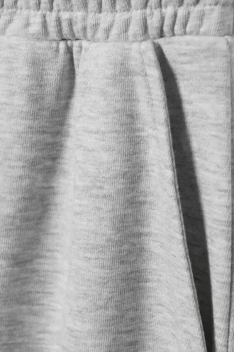Pantalones de chándal oversize de felpa de pierna ancha – Gris jaspeado