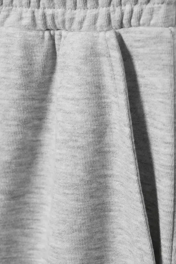 Pantalones de chándal oversize de felpa de pierna ancha – Gris jaspeado Pantalones de chándal oversize de felpa de pierna ancha – Gris jaspeado