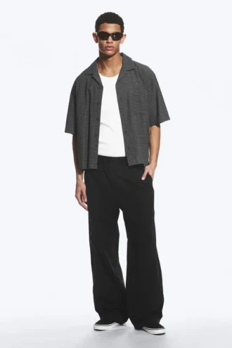 Pantalones de chándal rectos y holgados – Negro