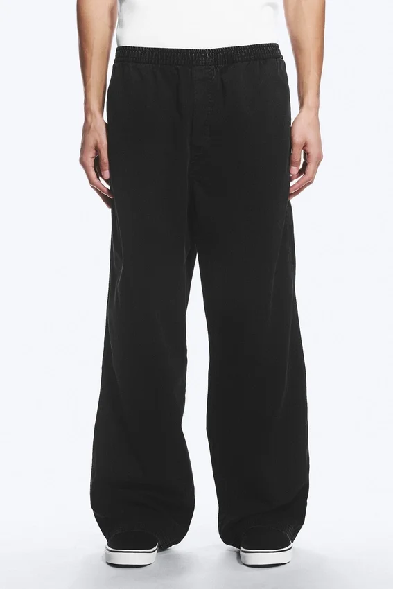Pantalones de chándal rectos y holgados – Negro Pantalones de chándal rectos y holgados – Negro