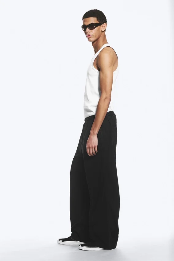 Pantalones de chándal rectos y holgados – Negro Pantalones de chándal rectos y holgados – Negro