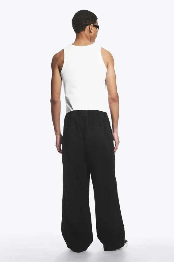 Pantalones de chándal rectos y holgados – Negro Pantalones de chándal rectos y holgados – Negro