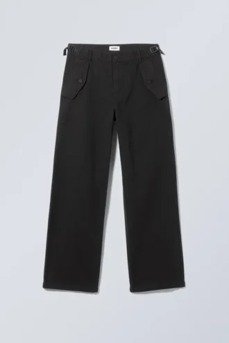 Pantalones de estilo workwear holgados Frej – Negro