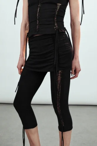 Pantalones de jersey con nudos – Negro