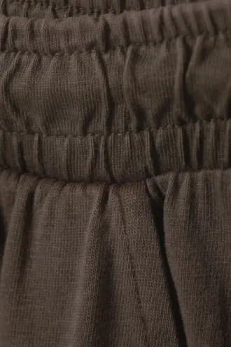 Pantalones de jersey de corte holgado y pierna ancha – Marrón oscuro lavado