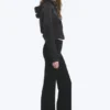 Pantalones de jersey de talle bajo y corte acampanado – Negro Pantalones de jersey de talle bajo y corte acampanado – Negro