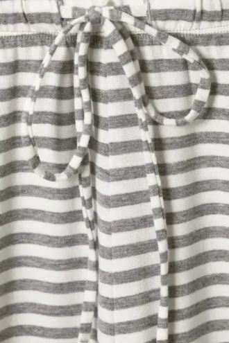 Pantalones de lyocell de pierna ancha sin cremallera – Rayas grises y blancas
