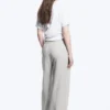 Pantalones de mezcla de lino de talle bajo – Gris claro Pantalones de mezcla de lino de talle bajo – Gris claro
