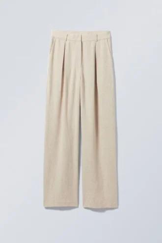 Pantalones de mezcla de lino Lilah – Beige claro