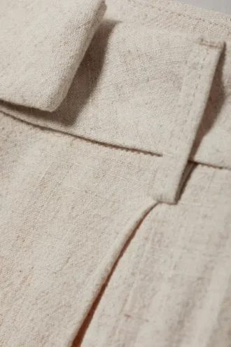 Pantalones de mezcla de lino Lilah – Beige claro