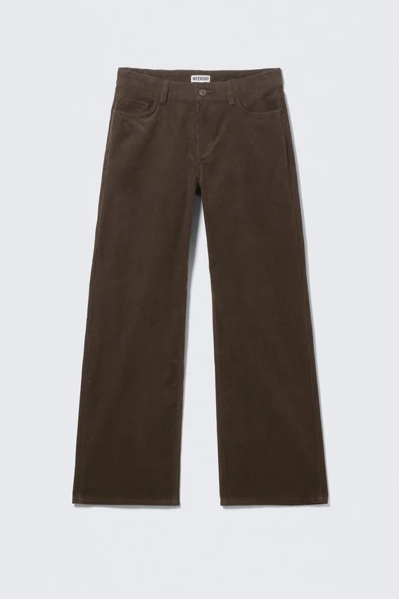 Pantalones de pana de corte holgado y talle bajo – Marrón Pantalones de pana de corte holgado y talle bajo – Marrón