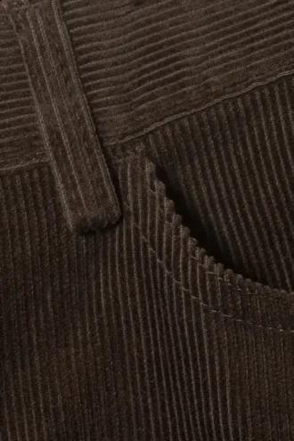 Pantalones de pana de corte holgado y talle bajo – Marrón