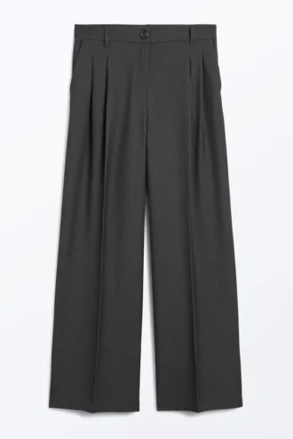 Pantalones de pierna ancha – Gris oscuro