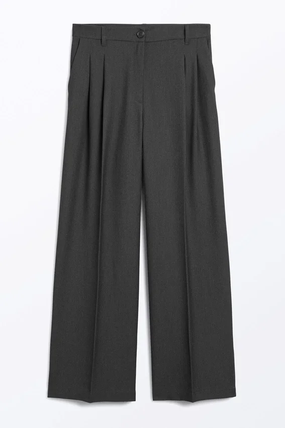 Pantalones de pierna ancha – Gris oscuro Pantalones de pierna ancha – Gris oscuro