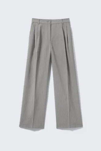 Pantalones de pierna ancha – Rayas grises