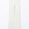 Pantalones de pijama acampanados de talle bajo – Blanco Pantalones de pijama acampanados de talle bajo – Blanco