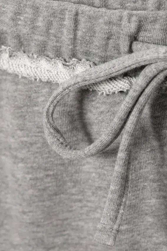 Pantalones de pijama de felpa de talle medio y pierna ancha – Gris jaspeado Pantalones de pijama de felpa de talle medio y pierna ancha – Gris jaspeado