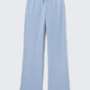Pantalones de pijama de felpa suave – Azul empolvado Pantalones de pijama de felpa suave – Azul empolvado