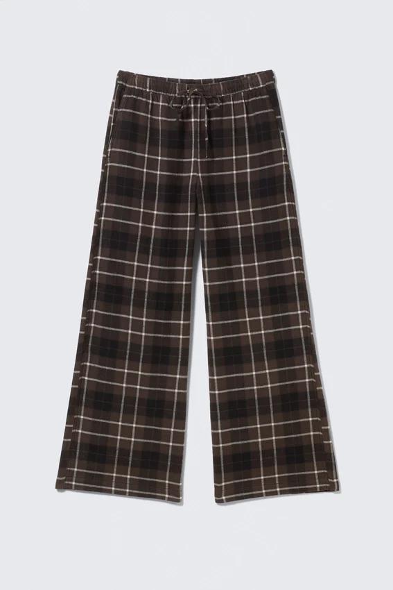 Pantalones de pijama de franela a cuadros – Marrón a cuadros Pantalones de pijama de franela a cuadros – Marrón a cuadros
