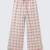 Pantalones de pijama de franela – Cuadros rosa y blanco Pantalones de pijama de franela – Cuadros rosa y blanco