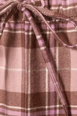 Pantalones de pijama de franela – Cuadros rosa y marrón Pantalones de pijama de franela – Cuadros rosa y marrón