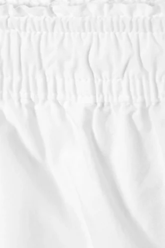 Pantalones de pijama de popelín de algodón de pierna ancha – Blanco
