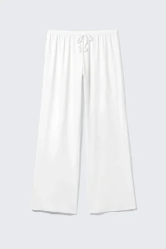 Pantalones de pijama holgados – Blanco