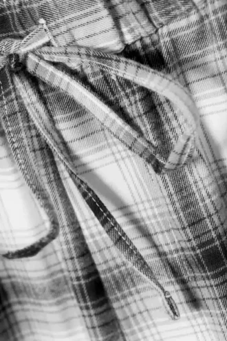 Pantalones de pijama holgados de franela – A cuadros blancos