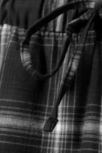 Pantalones de pijama holgados de franela – A cuadros negros