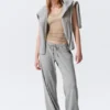 Pantalones de pijama holgados de talle medio – Gris jaspeado Pantalones de pijama holgados de talle medio – Gris jaspeado