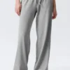 Pantalones de pijama holgados de talle medio – Gris jaspeado Pantalones de pijama holgados de talle medio – Gris jaspeado