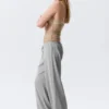 Pantalones de pijama holgados de talle medio – Gris jaspeado Pantalones de pijama holgados de talle medio – Gris jaspeado