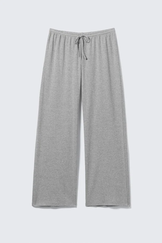 Pantalones de pijama holgados de talle medio – Gris jaspeado Pantalones de pijama holgados de talle medio – Gris jaspeado