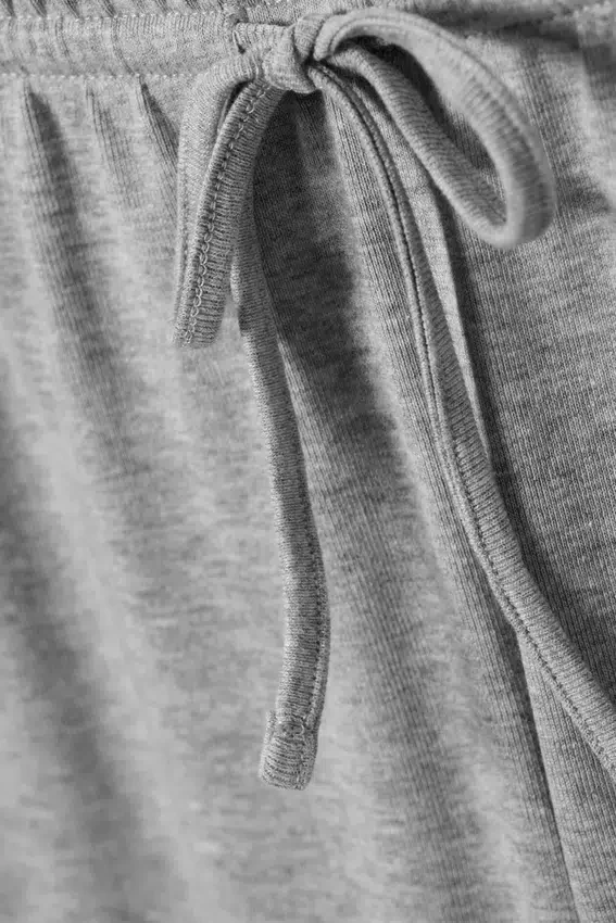 Pantalones de pijama holgados de talle medio – Gris jaspeado Pantalones de pijama holgados de talle medio – Gris jaspeado