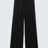 Pantalones de pijama holgados de talle medio – Negro Pantalones de pijama holgados de talle medio – Negro