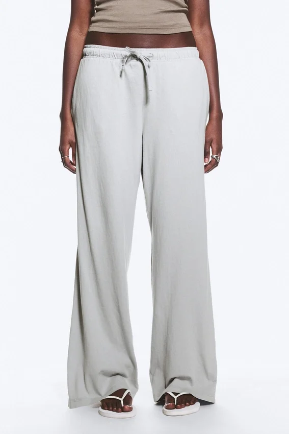 Pantalones de pijama holgados – Gris claro empolvado Pantalones de pijama holgados – Gris claro empolvado