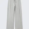 Pantalones de pijama holgados – Gris jaspeado