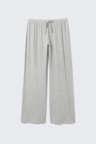 Pantalones de pijama holgados – Gris jaspeado